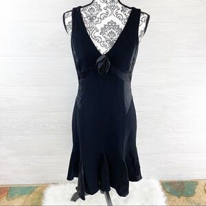 Rickie Freeman for Teri Jon Rose Fit & Flare Ruffle Hem Wool Dress